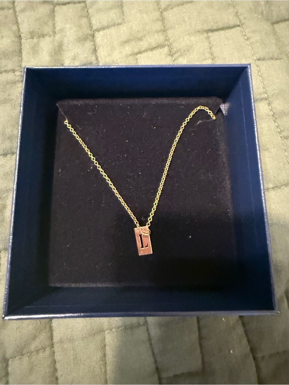 14k Rose Gold plated Letter L Pendant Necklace - Delicate Initial Jewelry